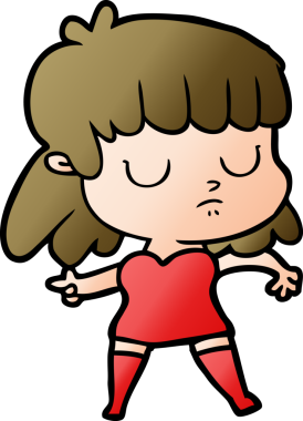 Bir insan tarafından çizilmiş ilgisiz bir kadın çizgi filmi.