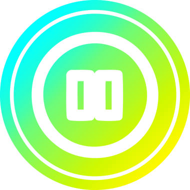 Bir insan tarafından çizilmiş havalı gradyan bitiş ile dairesel simgeyi duraklat