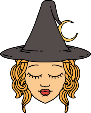 Bir insan tarafından çizilmiş Retro Dövme Biçimi insan büyücüsü karakteri