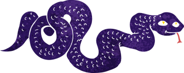 Bir insan tarafından çizilmiş çizgi film yılanı.