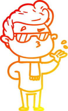 Bir insan tarafından çizilen karikatür karikatürünün sıcak çizgi çizimi.