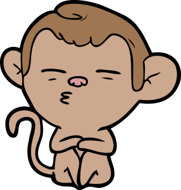 bir insan tarafından çizilmiş şüpheli maymun çizgi filmi