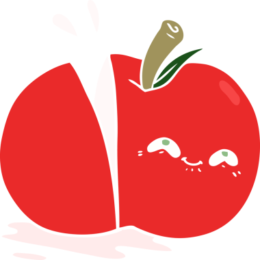 Bir insan tarafından çizilmiş düz renk çizgi film.