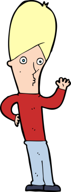 Bir insan tarafından çizilen çizgi film adamı.