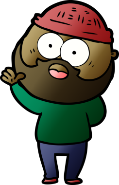 Bir insan tarafından çizilmiş sakallı bir adam.