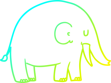 Bir insan tarafından çizilmiş bir karikatür fili çizimi