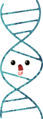 Bir insan tarafından çizilmiş bir DNA ipliğinin retro çizim stili karikatürü