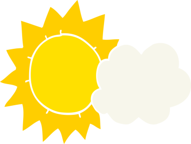 Bir insan tarafından çizilmiş düz renkli çizgi film havası