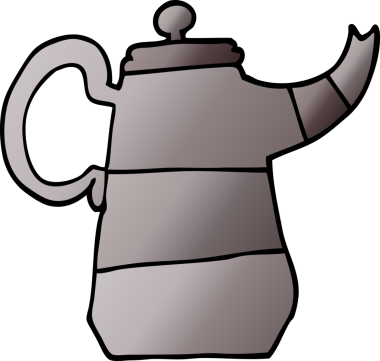 Bir insan tarafından çizilmiş eski bir çaydanlık.