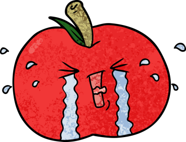 bir insan tarafından çizilmiş bir elma ağlaması.
