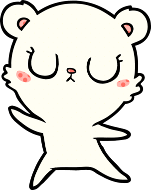 Bir insan tarafından çizilmiş barışçıl karikatür kutup ayısı