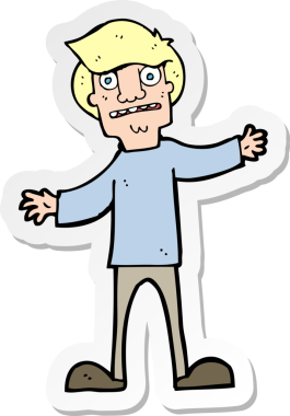 Bir insan tarafından çizilmiş bir karikatür çıkartması.