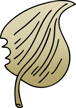 bir insan tarafından çizilmiş gölgelenmiş garip çizgi film yaprağı.