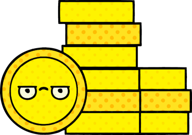 bir insan tarafından çizilmiş bir madeni paranın çizgi filmi