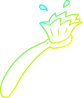 Bir insan tarafından çizilmiş diş fırçasının soğuk gradyan çizgisi.