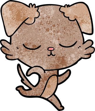 Bir insan tarafından çizilmiş şirin bir çizgi film köpeği.