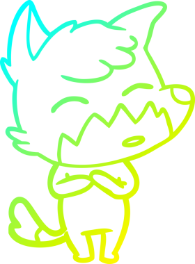 Bir insan tarafından çizilmiş bir tilki çizgi çizimi.