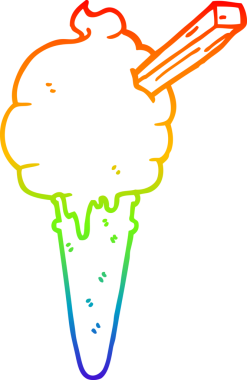 gökkuşağı gradyanı çizimi bir insan tarafından çizilmiş dondurma çizgi filmi