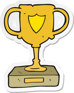 Bir insan tarafından çizilmiş bir karikatür kupasının çıkartması.