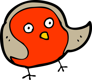 Bir insan tarafından çizilmiş robin çizgi filmi.