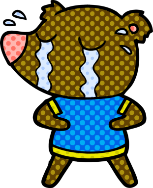 Bir insan tarafından çizilmiş ağlayan ayı.