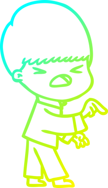 Bir insan tarafından çizilen bir çizgi filmin soğuk gradyan çizimi.