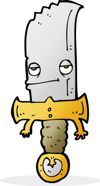 Bıçak çizgi film karakteri bir insan tarafından çizilmiş.