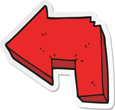 Bir insan tarafından çizilmiş karikatür yön okunun etiketi