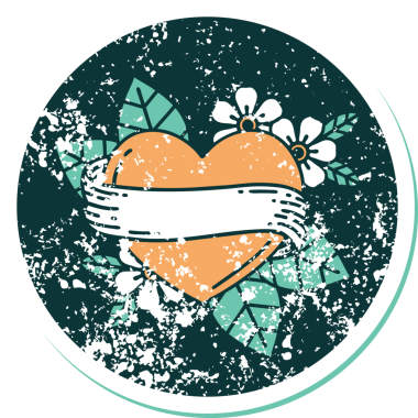 Bir insan tarafından çizilmiş kalp ve bayrağın sembolik depresif dövme şekli