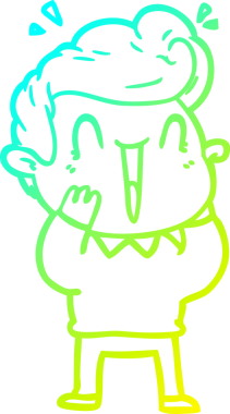 Bir insan tarafından çizilmiş, heyecanlı bir çizgi film çizimi.