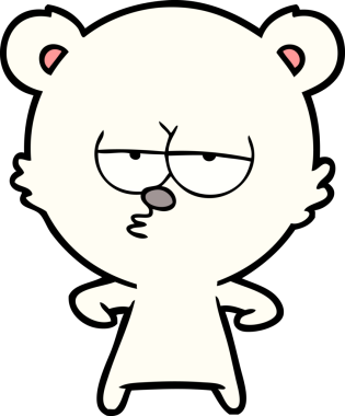 Bir insan tarafından çizilmiş sıkılan kutup ayısı çizgi filmi.