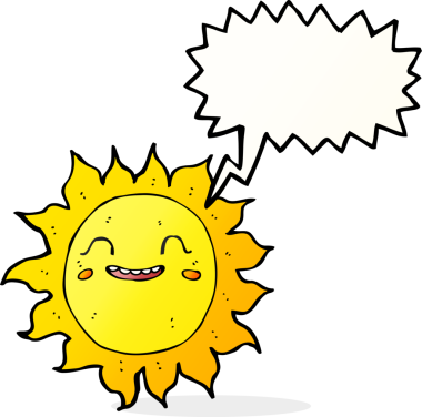 bir insan tarafından çizilmiş konuşma balonlu mutlu güneş çizgi filmi