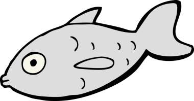 bir insan tarafından çizilmiş karikatür balığı