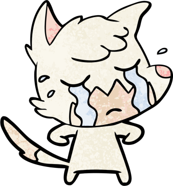 Bir insan tarafından çizilmiş ağlayan tilki çizgi filmi.