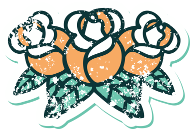 Bir insan tarafından çizilmiş bir buket çiçeğin sembolik dövmesi.