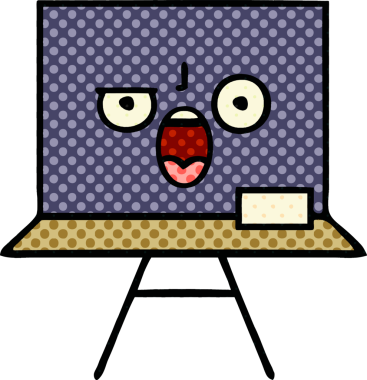 bir insan tarafından çizilmiş bir karatahtanın çizgi roman tarzı