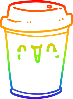 gökkuşağı gradyan çizgi çizimi bir insan tarafından çizilmiş kahveyi dışarı çıkar