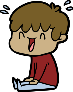 Bir insan tarafından çizilmiş gülen çocuk.