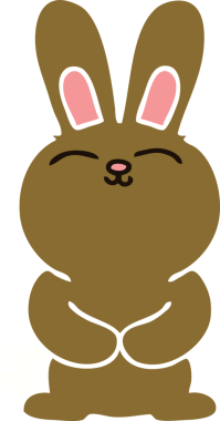 Bir insan tarafından çizilmiş garip çizgi film tavşanı.