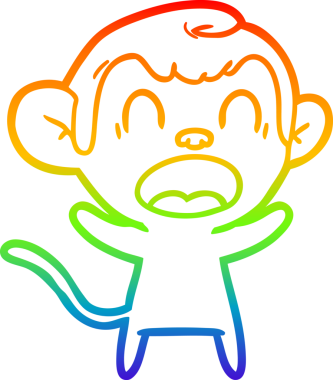 Bir insan tarafından çizilmiş bağıran çizgi film maymunu çizimi