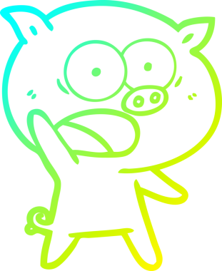 Bir insan tarafından çizilmiş bağıran domuz çizgi filmi çizimi.