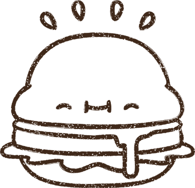 Bir insan tarafından çizilmiş Sevimli Burger Kömürü