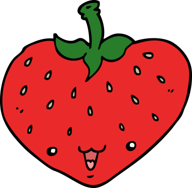 Bir insan tarafından çizilmiş çilek çizgi filmi.