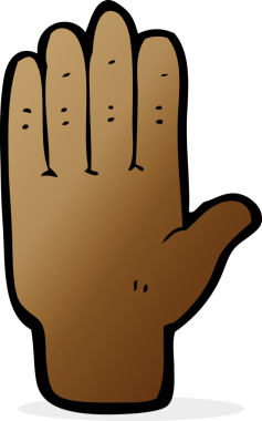 Bir insan tarafından çizilmiş çizgi film eli.