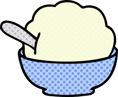 Bir insan tarafından çizilmiş çizgi roman tarzı tuhaf bir dondurma kasesi.