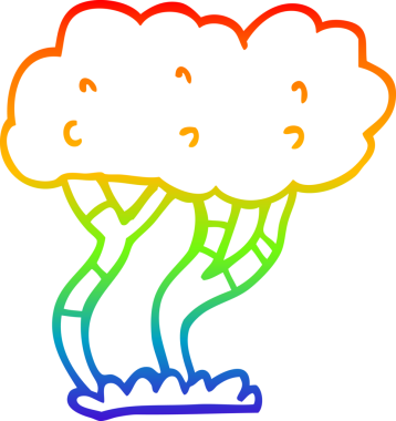 gökkuşağı gradyan çizgisi bir insan tarafından çizilmiş bir çizgi ağaç