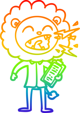 Bir insan tarafından çizilen kükreyen aslan çizgi çizimi.