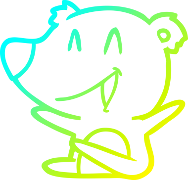 Bir insan tarafından çizilmiş gülen ayı çizgi filmi.