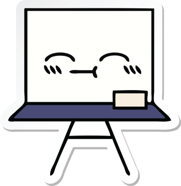 Bir insan tarafından çizilmiş beyaz bir karikatür çıkartması.