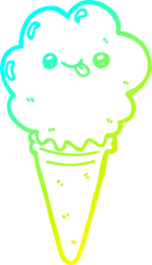 Bir insan tarafından çizilmiş dondurmanın soğuk gradyan çizgisi.